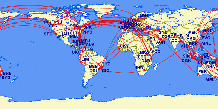 Map 2013 flights